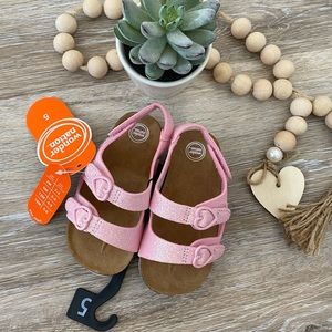 NWT Two Buckle Back-Strap Glitter Sandals Toddler